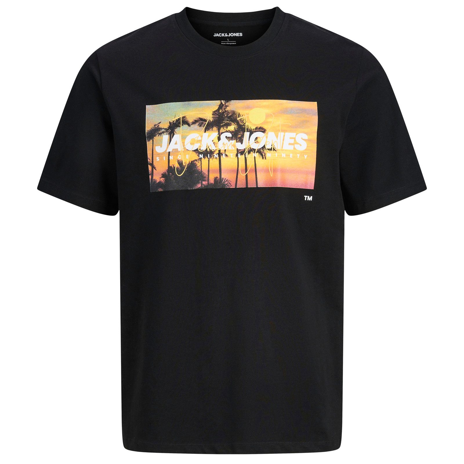 Rundhalsshirt Jack&Jones Übergrößen T-Shirt schwarz JJINDIANA