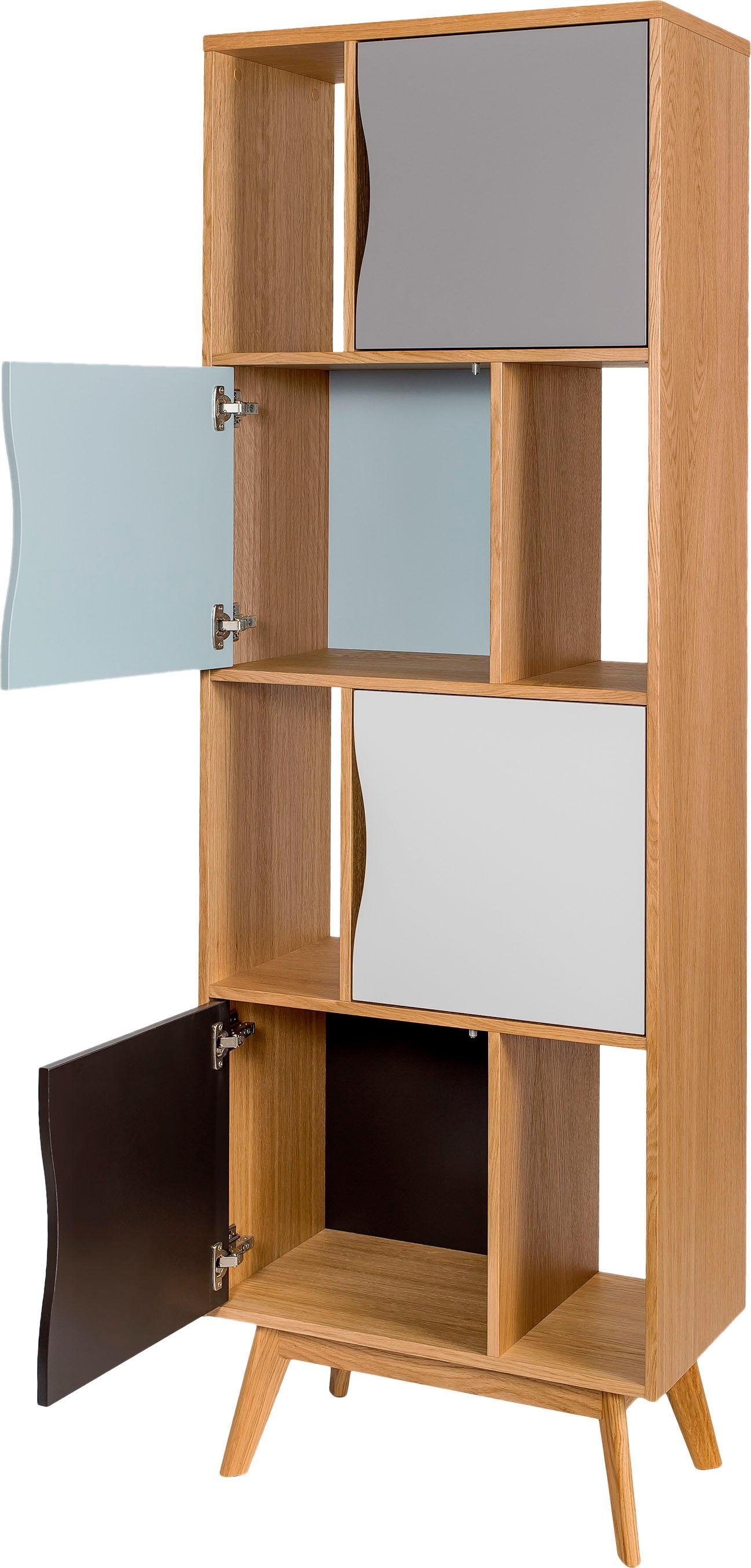 Woodman 191 Eiche, Holzfurnier Avon, aus Design schlichtes Höhe skandinavisches cm, Bücherregal eiche/pastell