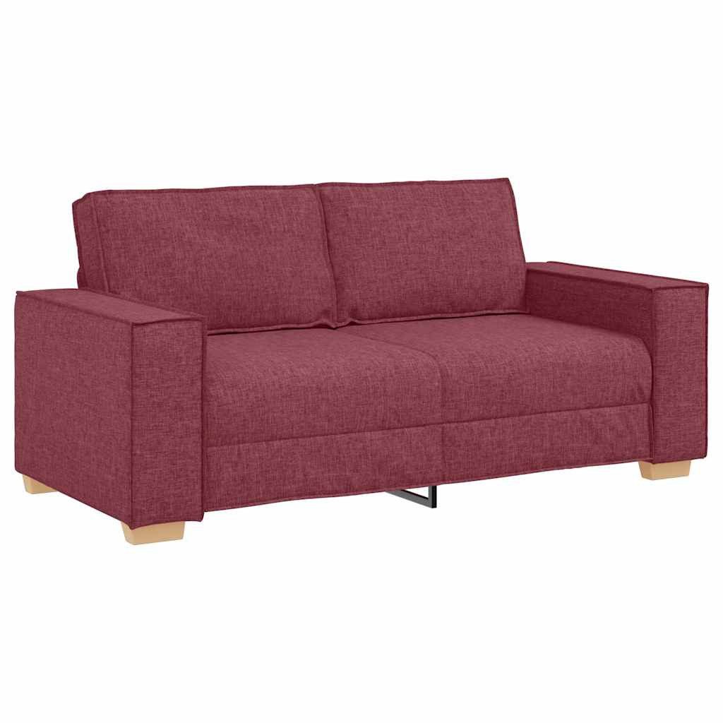 vidaXL Sofa 2-Sitzer Sofa Weinrot 140 cm Stoff, 1 Teile