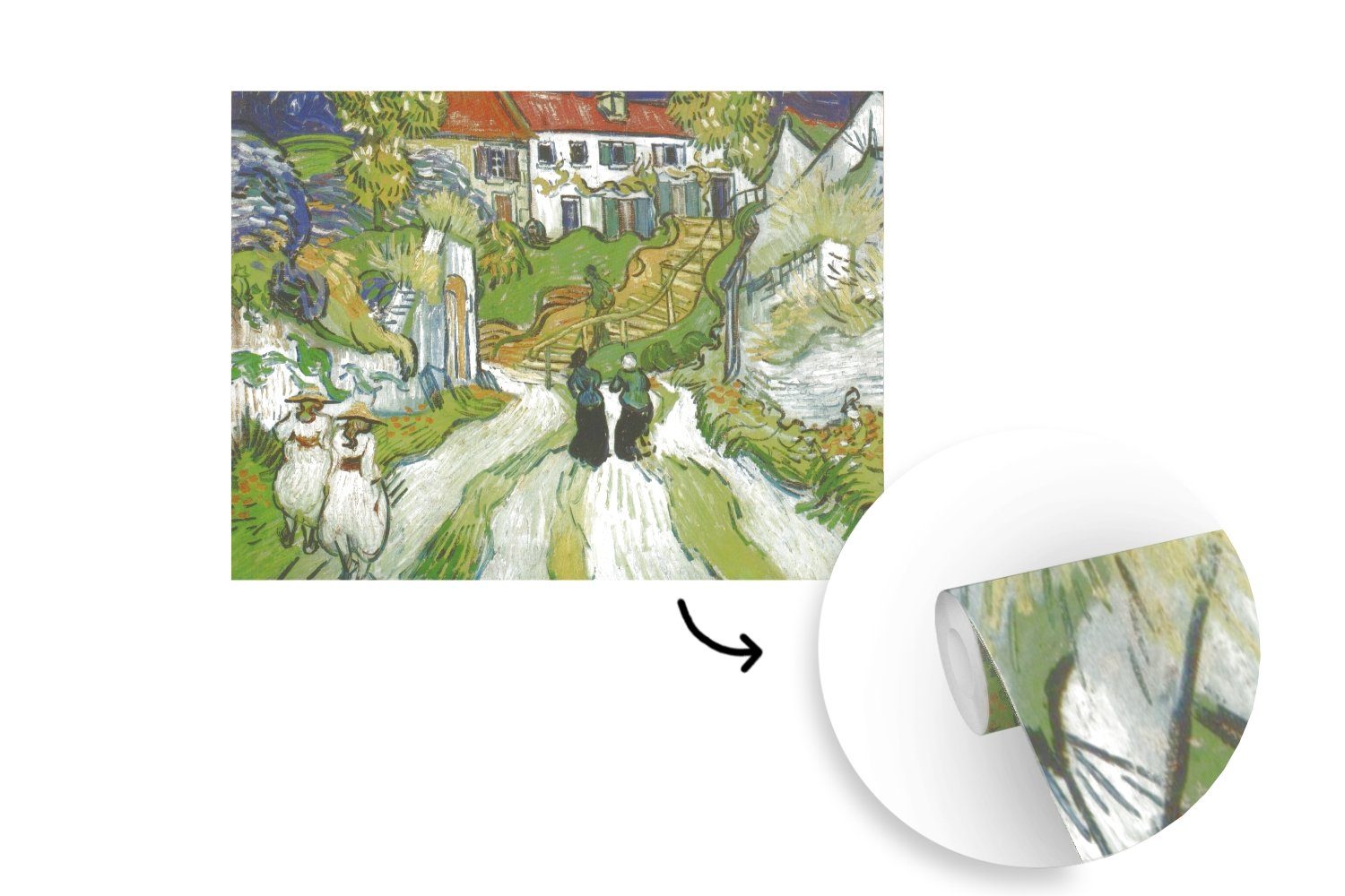 MuchoWow Fototapete Der Tod St), Gogh Wallpaper van für - Wohnzimmer, bedruckt, Tapete von Schlafzimmer, Matt, van Vinyl Kinderzimmer, Gogh, (6 Vincent Vincent