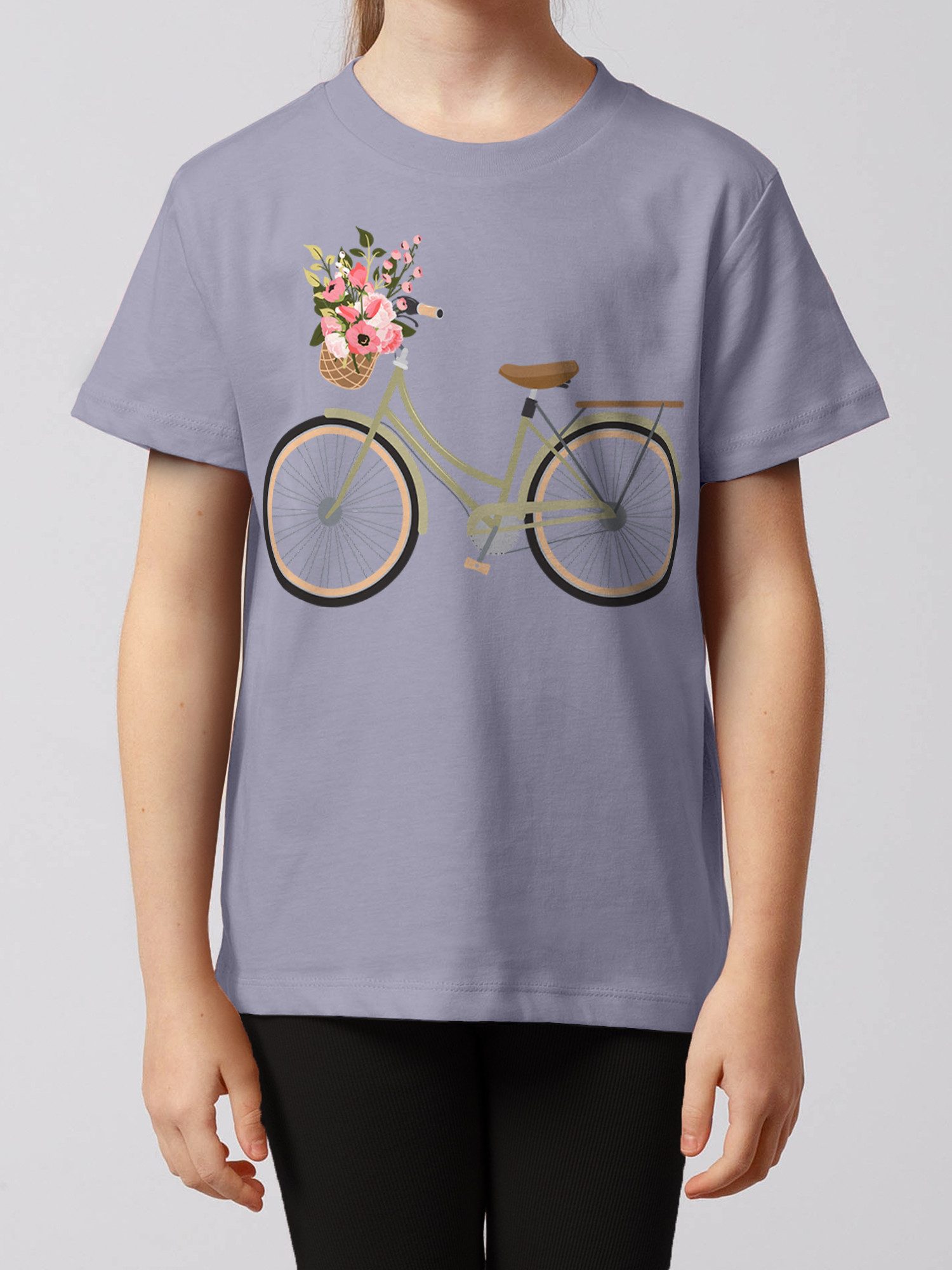T-Shirt Fahrrad mit Blumen