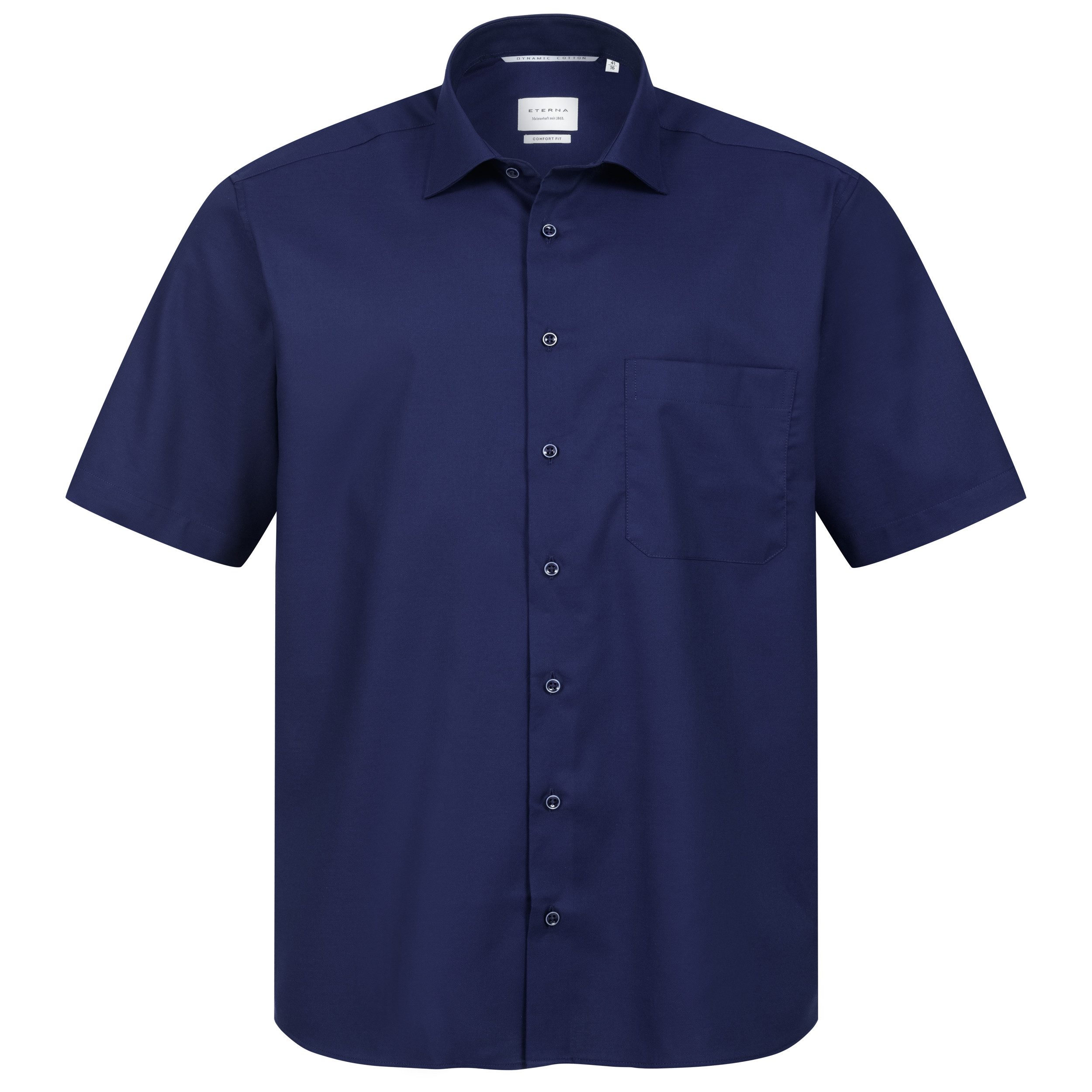 Eterna Kurzarmhemd Comfort Fit, Dunkelblau, 100 % Baumwolle, Bügelfrei günstig online kaufen