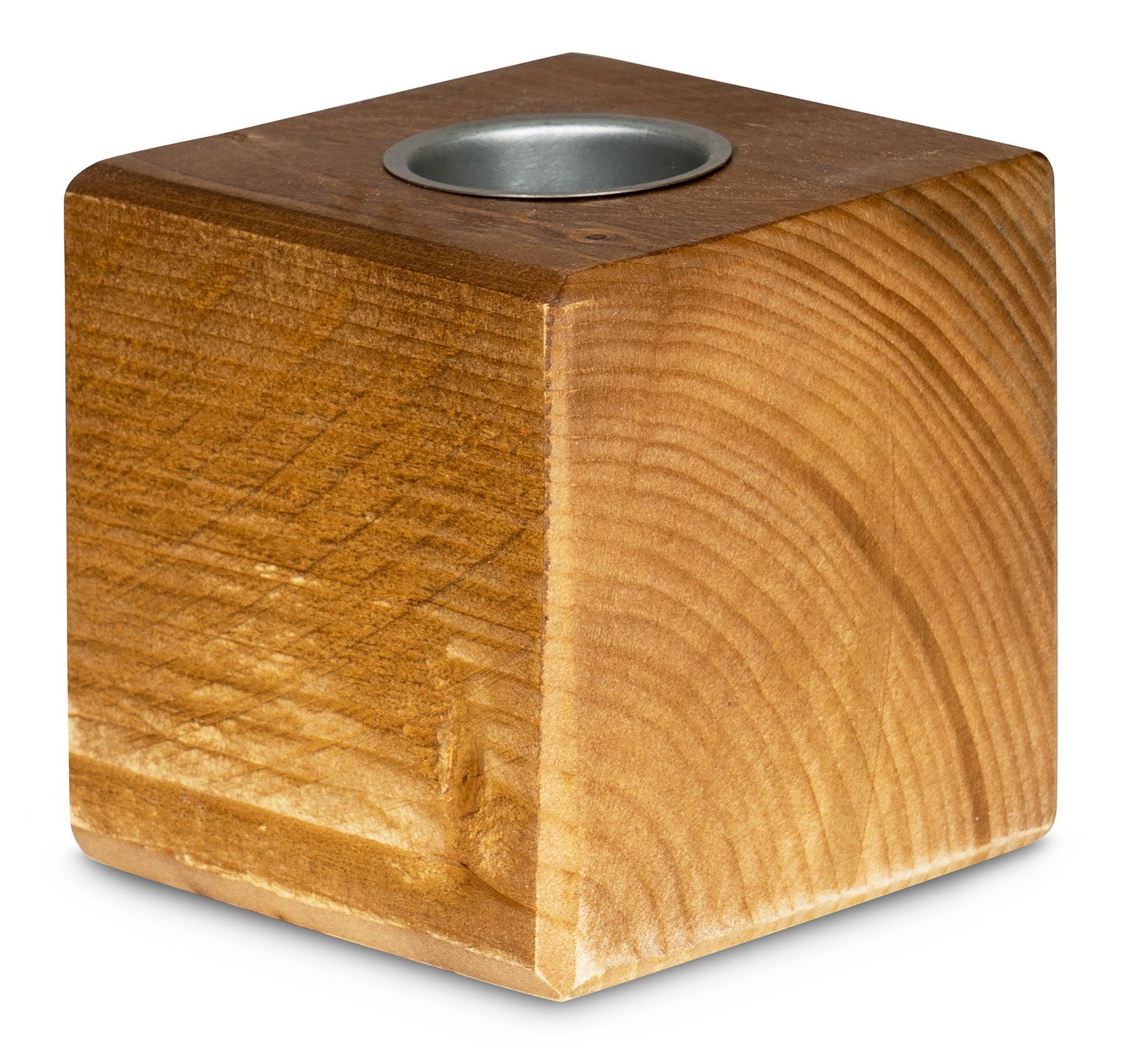 Levandeo® Teelichthalter, levandeo Teelichthalter Holz Massiv 10x10cm Eiche Farbig