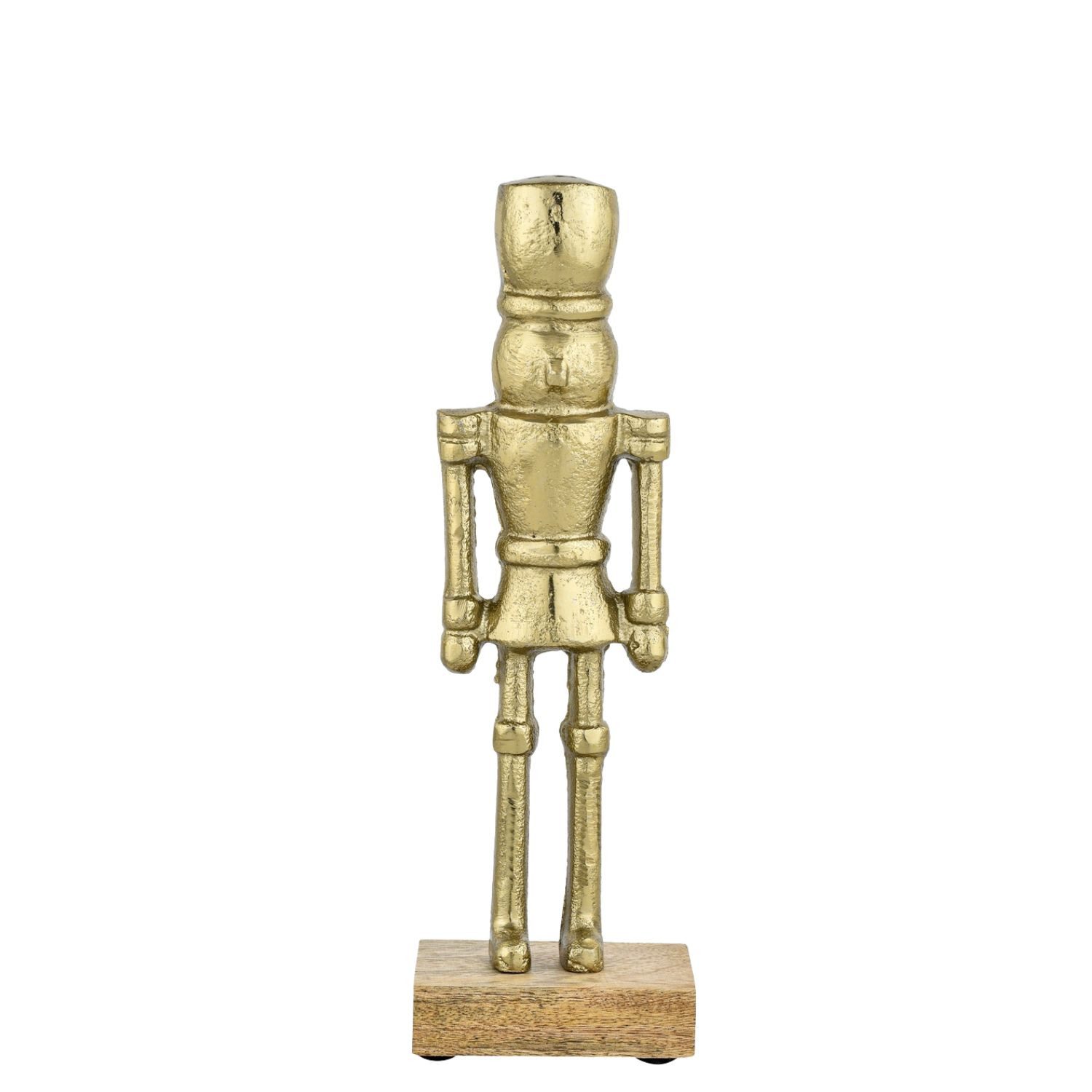 Marrakesch Orient & Mediterran Interior Dekofigur Weihnachtsfigur Nussknacker handgefertigt aus Aluminium in Gold, 22 cm (1 St), Handarbeit