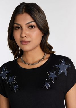 Laura Scott Kurzarmshirt mit stylischen Sternen - NEUE KOLLEKTION