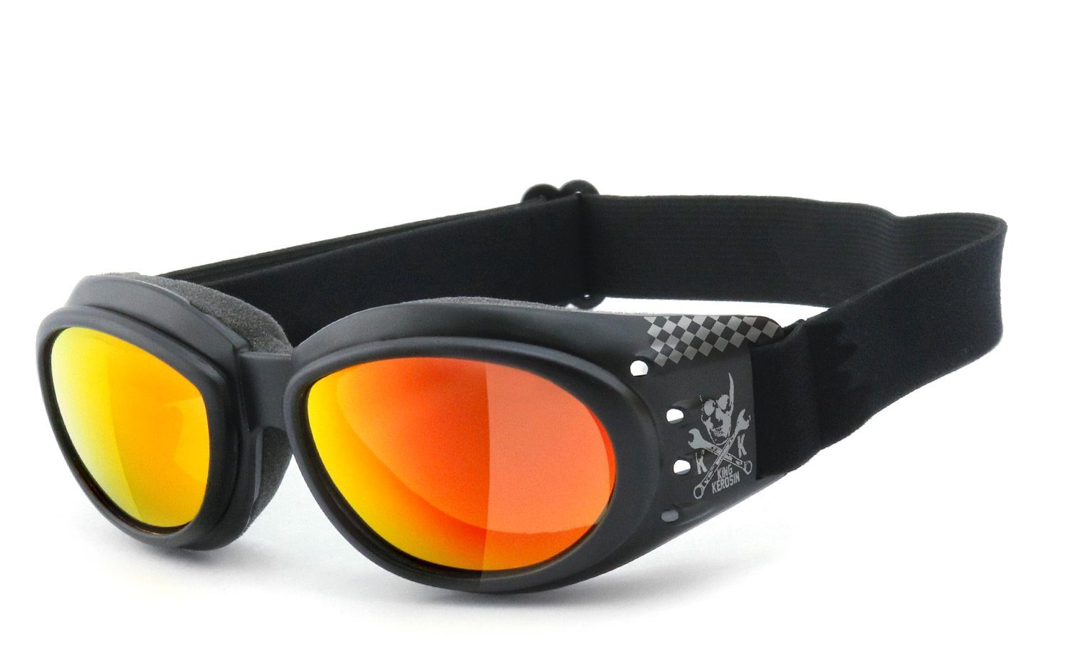 KingKerosin Motorradbrille KK175, inkl. 3 Paar Wechselgläser, viele Extras