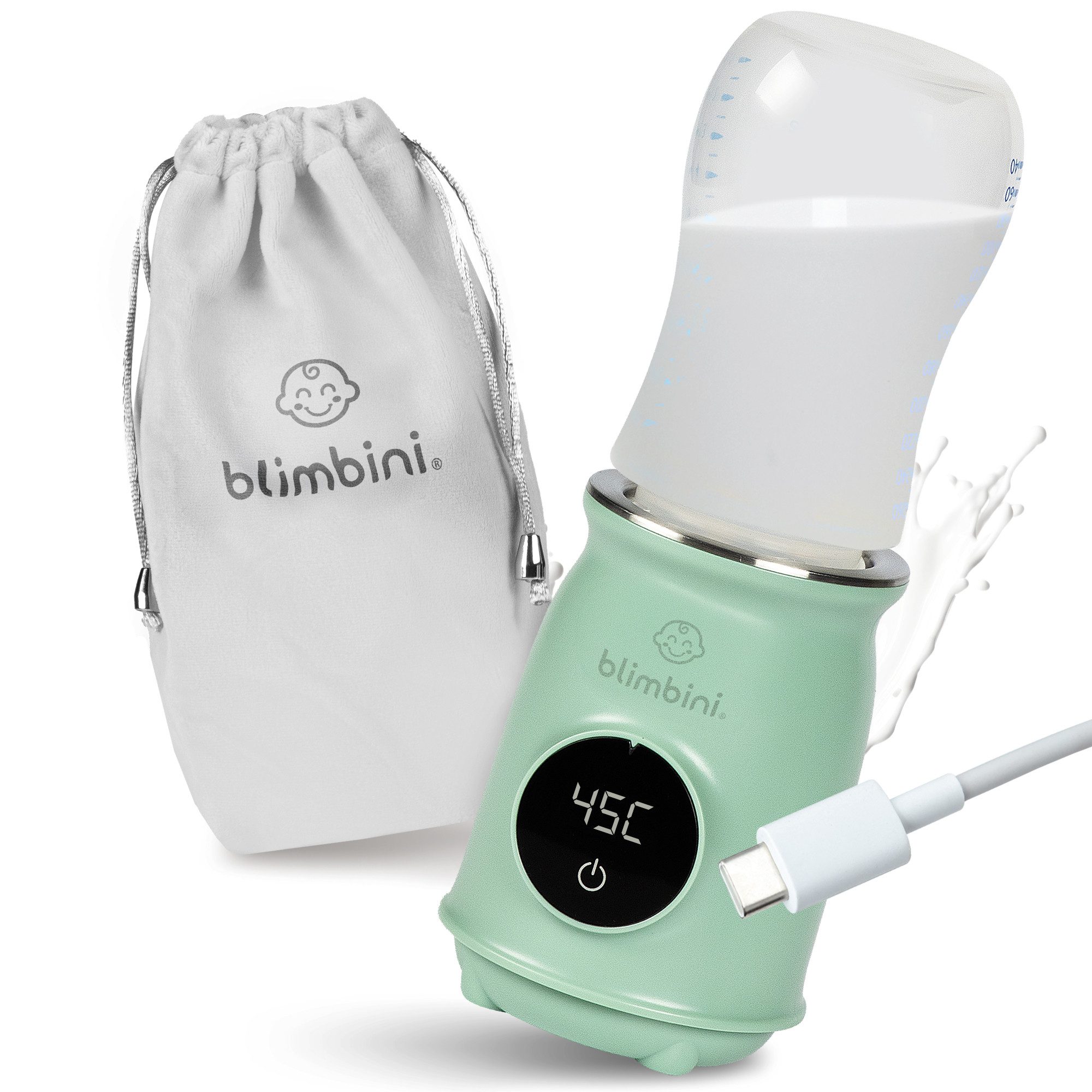 blimbini® Подогреватели детских бутылочек Pro, Baby Flaschenwärmer für unterwegs mit Akku - ideal zum Reisen