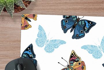 MuchoWow Gaming Mauspad Schmetterling - Insekten - Muster - Sommer (1-St), Mousepad mit Rutschfester Unterseite, Gaming, 40x40 cm, XXL, Großes