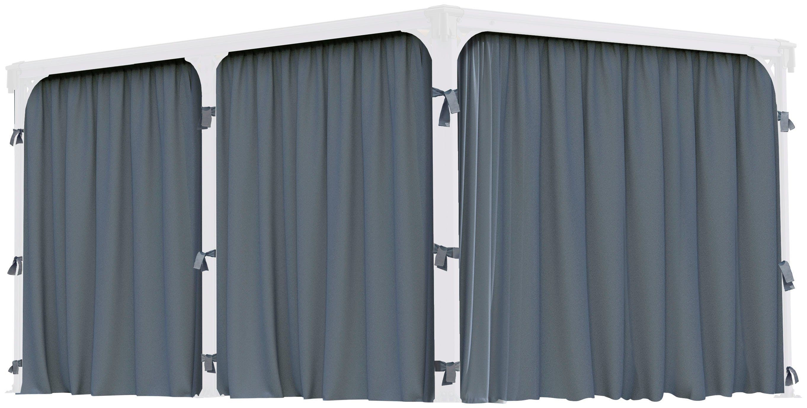 Palram - Canopia Pavillonseitenteil, 401x214 cm, Vorhangset 4m und 5m 217 x 465cm