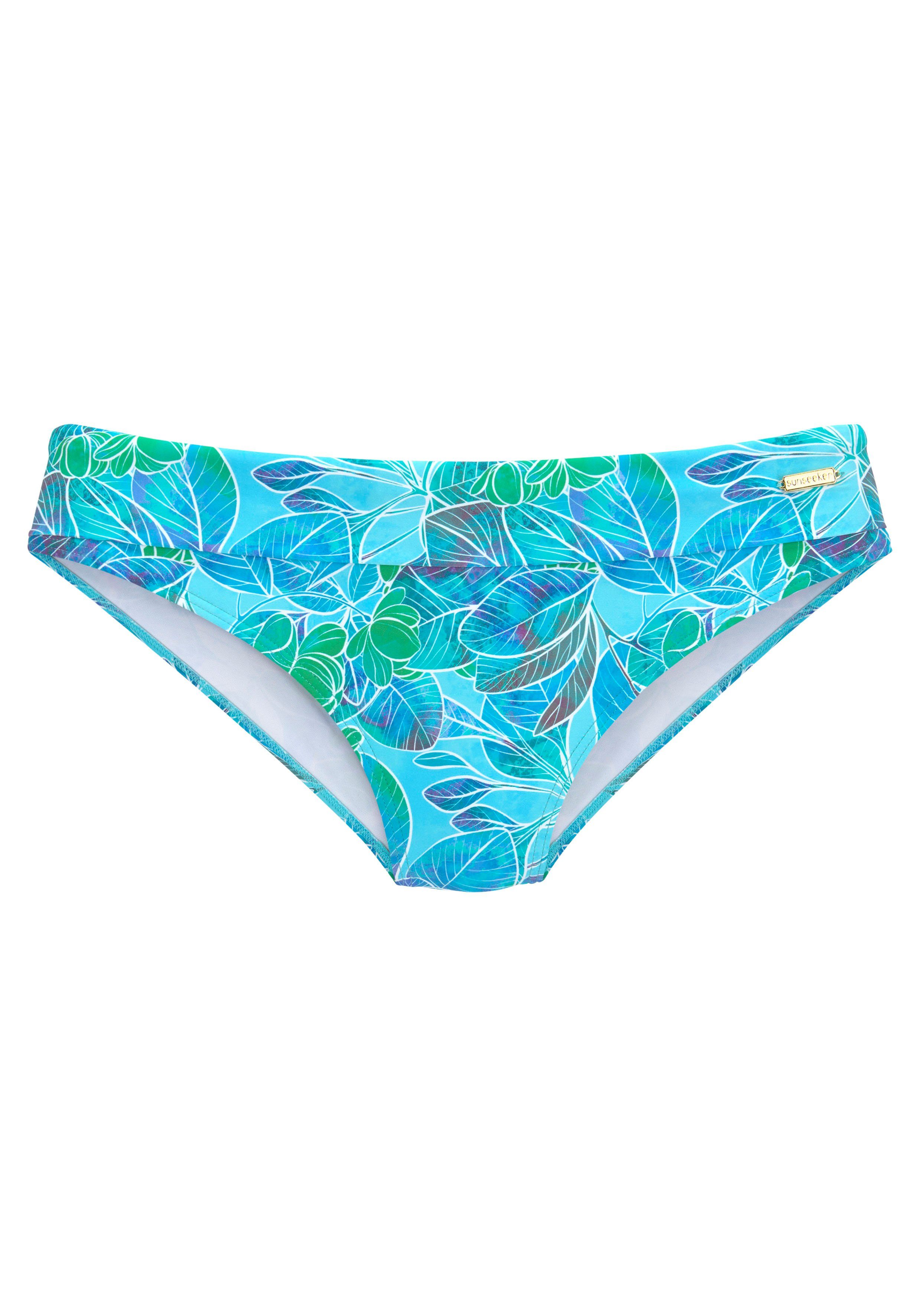 Sunseeker Bikini-Hose Lapa mit Umschlagbund und tropischem Print