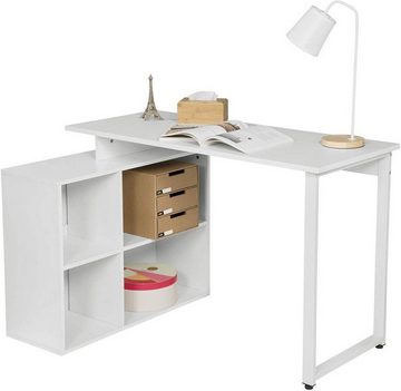 EUGAD Schreibtisch, mit Ablagen Holz 116x75x80cm Weiß