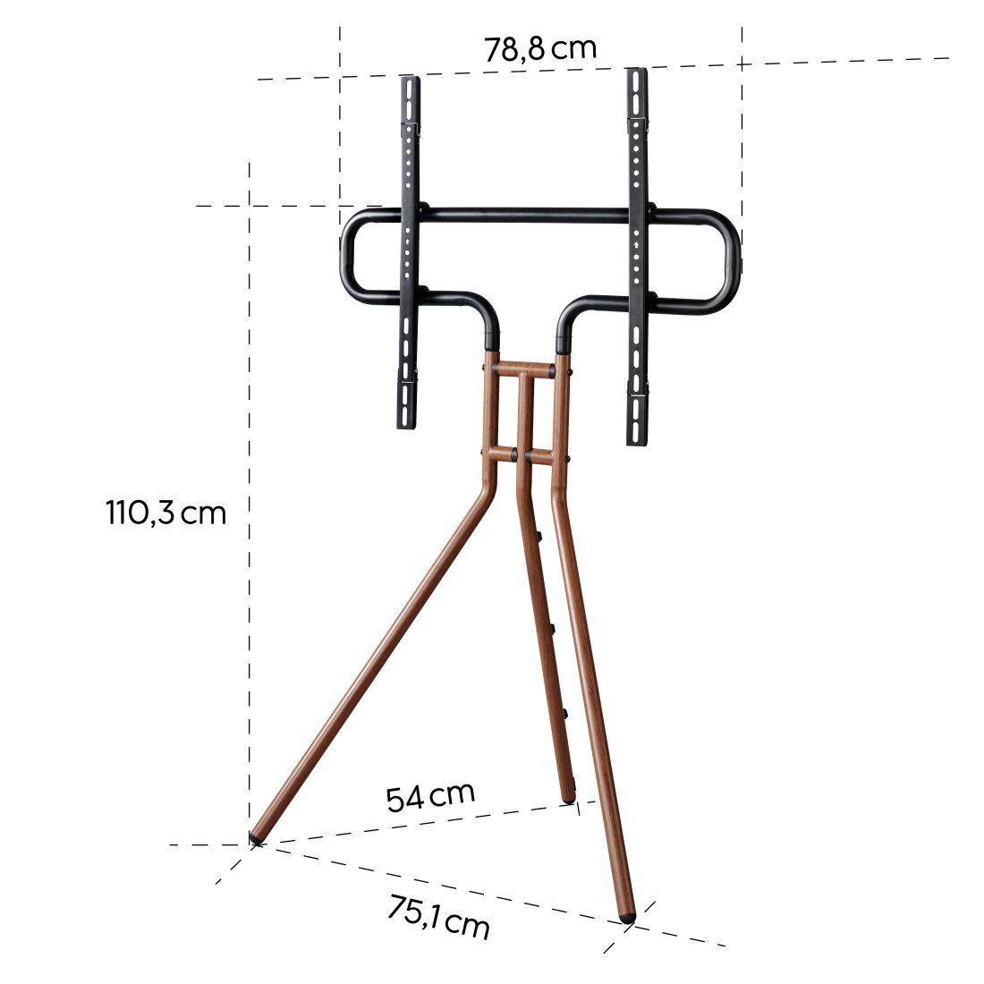 Hama TV-Ständer TV-Stand, 191 cm, 75 Zoll, höhenverstellbar, Holzoptik Walnuss, 40 Kg, (bis 75 Zoll)