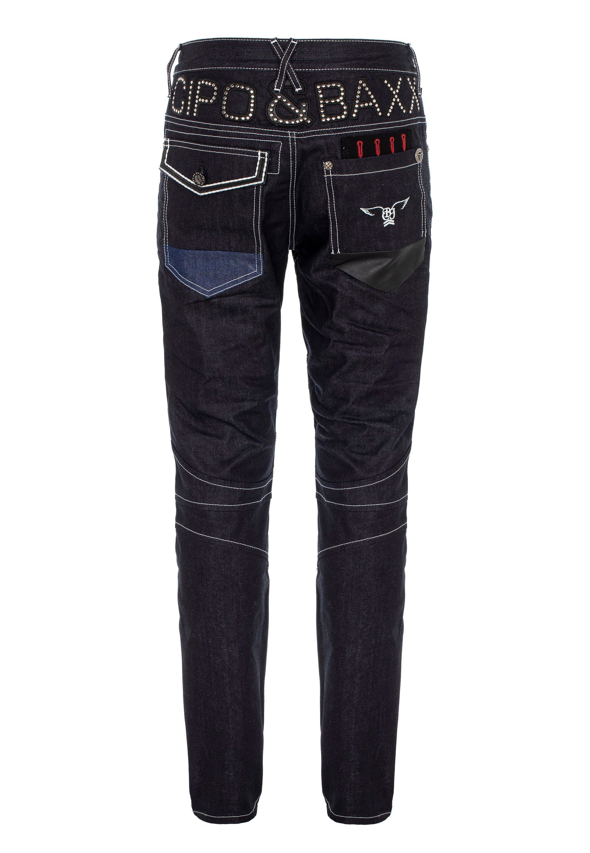 Herren Jeans Cipo & Baxx Straight-Jeans im stylischen Design