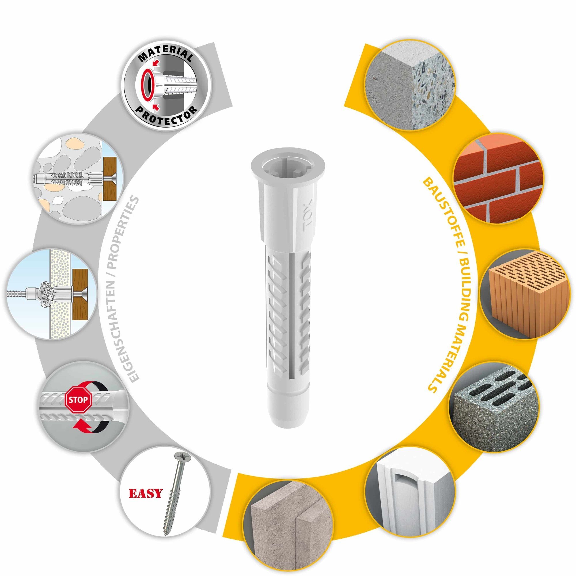 TOX-DÜBEL-TECHNIK Universaldübel, TOX Allzweckdübel Deco - Allzweckdübel für nahezu alle Baustoffe