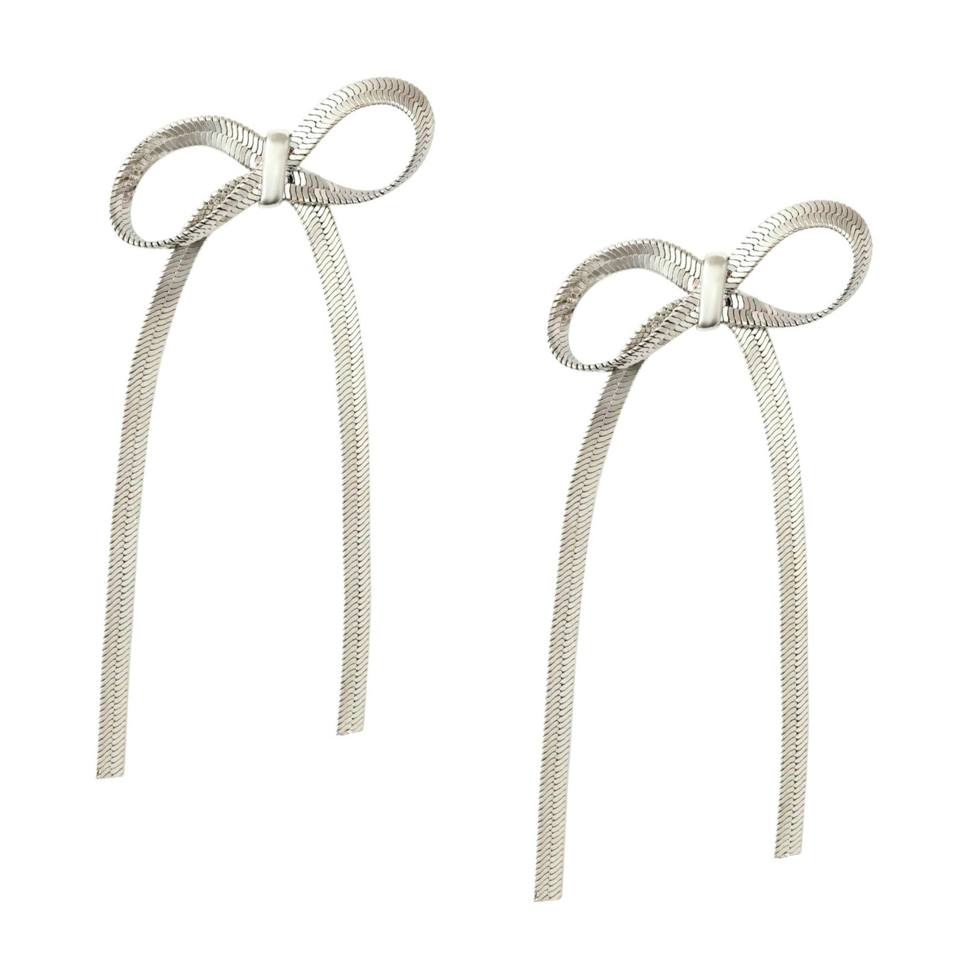 Ella Jonte Paar Ohrhänger, Schleife, lange Ohrstecker gold oder silber, ele günstig online kaufen