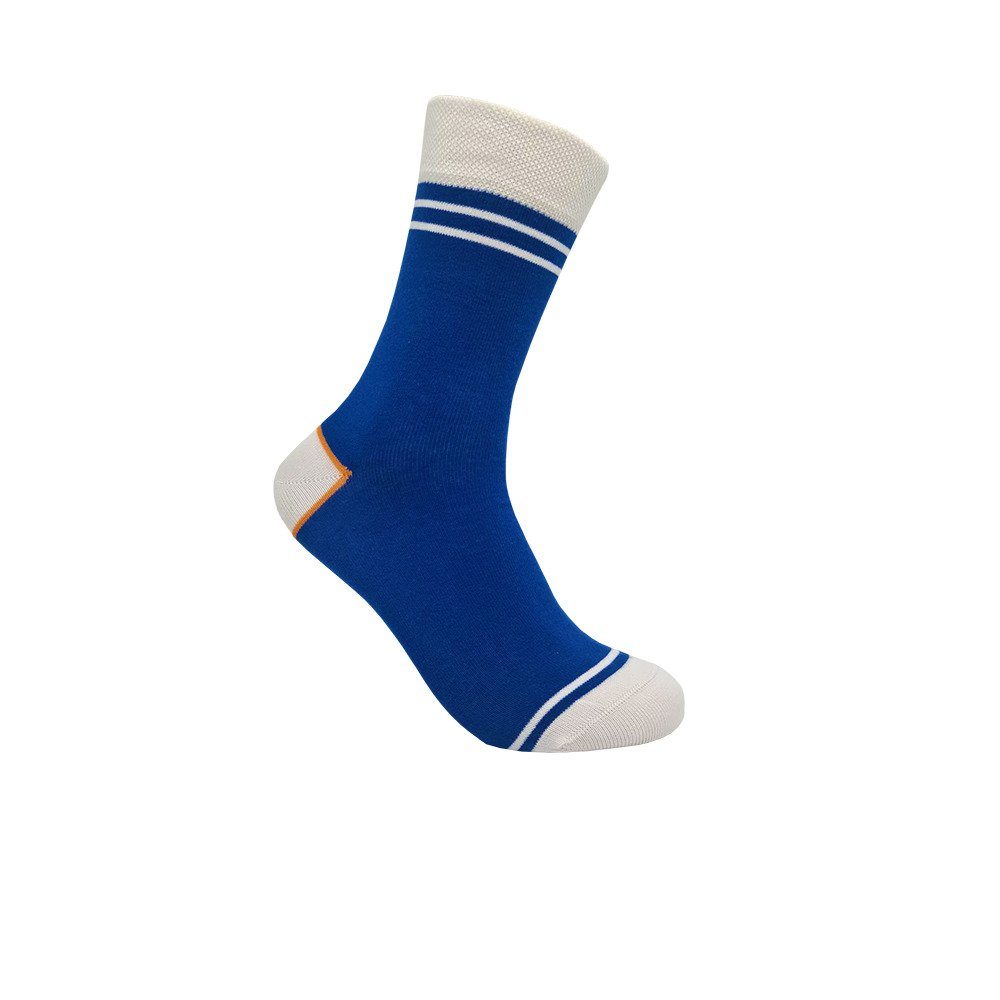 hochwertiger Komfortbund und Herren Freizeitsocken mit für Baumwolle aus Damen Lindner Max (1-Paar) weiß-blau