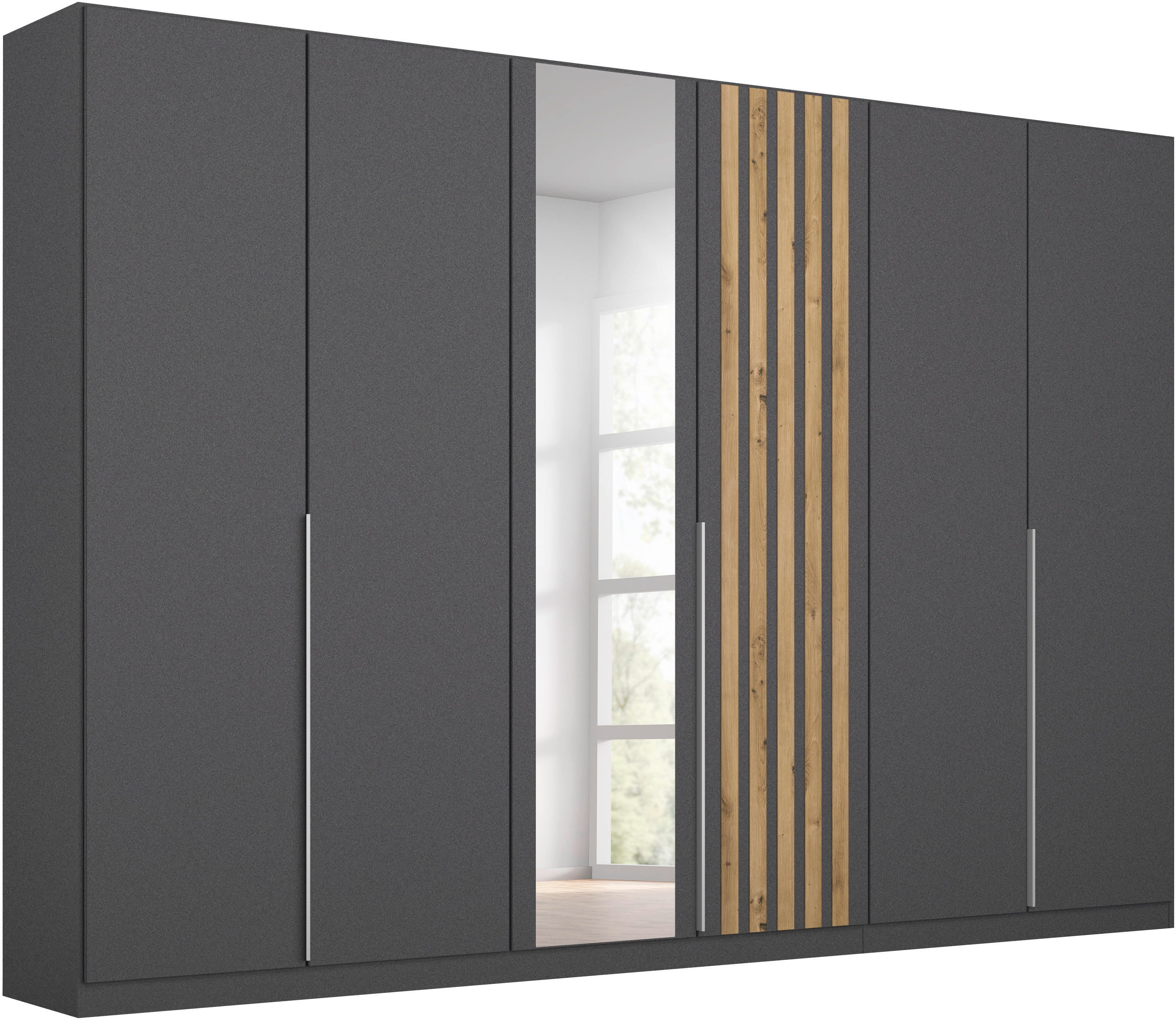 rauch Drehtürenschrank Kleiderschrank Schrank Garderobe Breiten 181/226/271 cm LAMELLA (3 verschiedene Ausstattungen BASIC/CLASSIC/PREMIUM (inkl. SOFT-CLOSE) elegante Lamellen-Auflage in 3D Akustikpaneel Optik MADE IN GERMANY