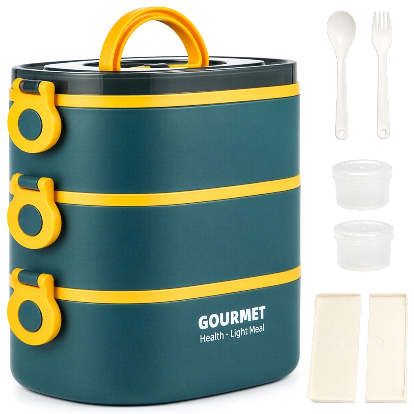 Youyijia Lunchbox Bento Box Brotdose Lunchbox, stapelbar 3-lagige Brotdose Behälter