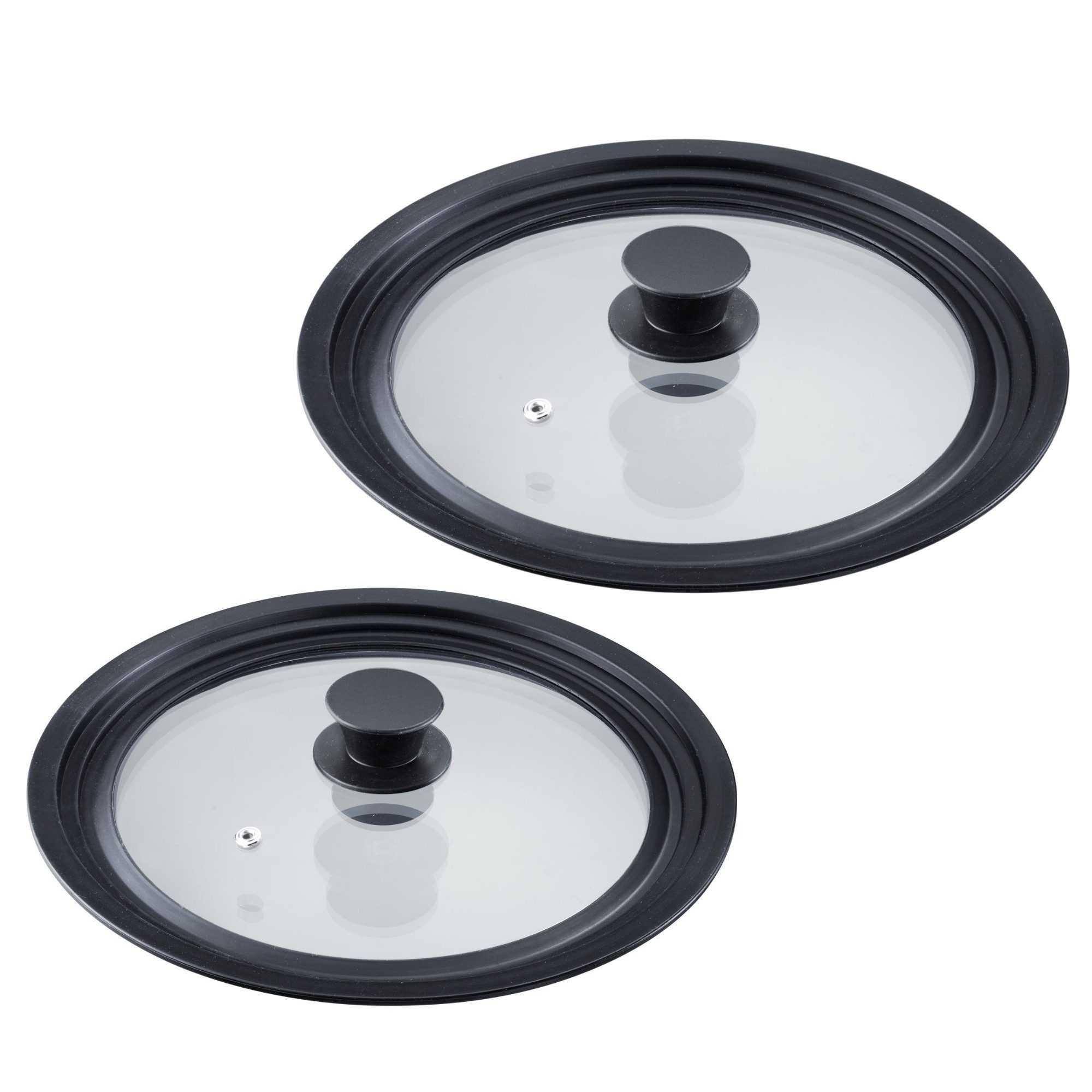 Thiru Universaldeckel mit Silikonrand und stabilem Griff, hitzebständig bis 200 °C