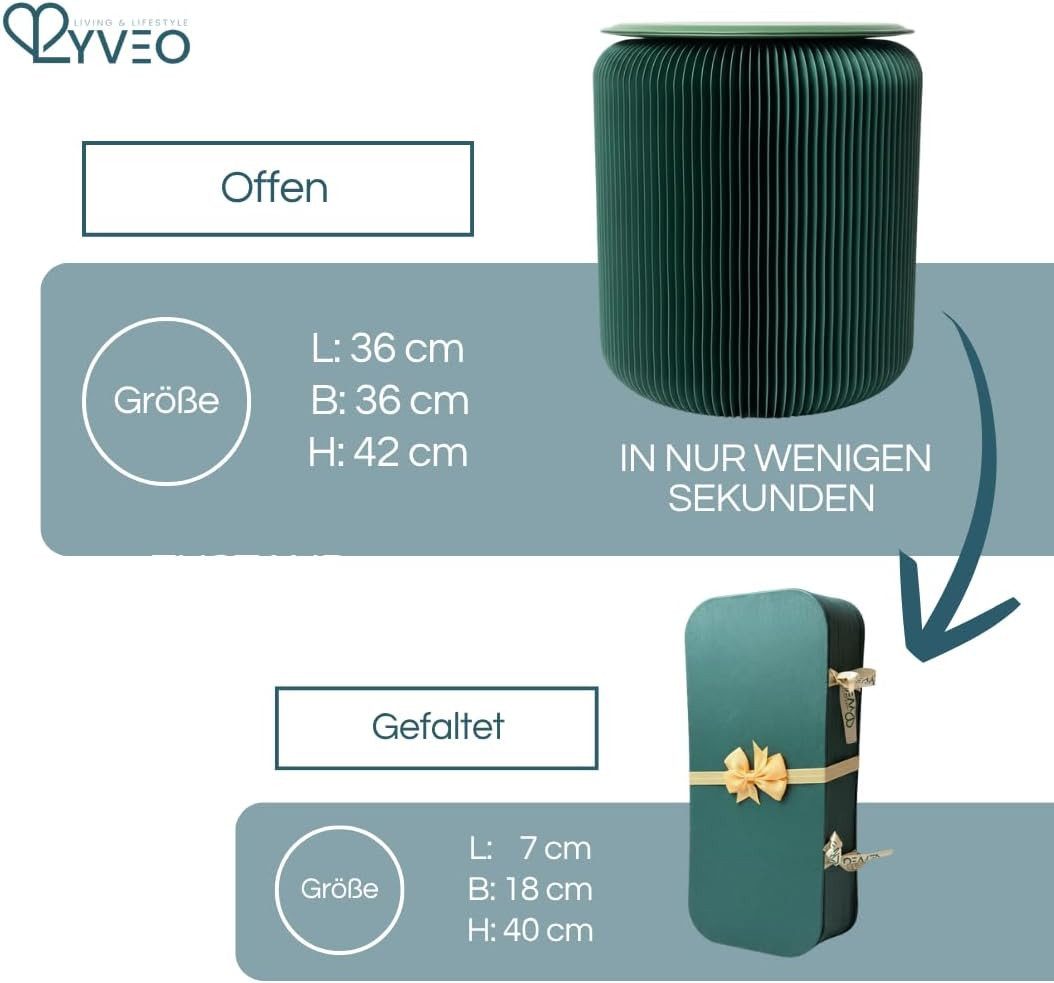 Lyveo Tritthocker Papierhocker Klapphocker faltbar 36x42cm Klappstuhl Beist günstig online kaufen