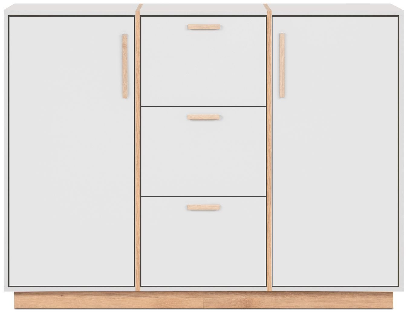 Finori Kommode, Steingrau, Dekor Jackson Hickory, Modern, ABS-Kante, 125 x 94 x 40 cm