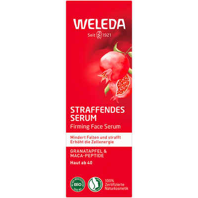 WELEDA Gesichtsserum Straffendes Serum Granatapfel & Maca-Peptide, Mindert Falten und strafft - Erhöht die Zellenergie