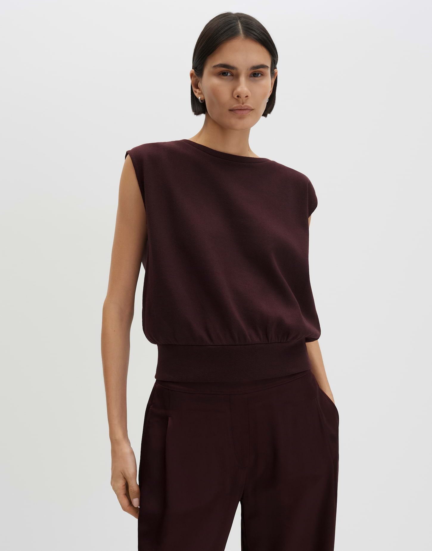 someday Sweatshirt Ufina aus Sweatware mit Strickoptik Moderner Shape mit breitem Saum