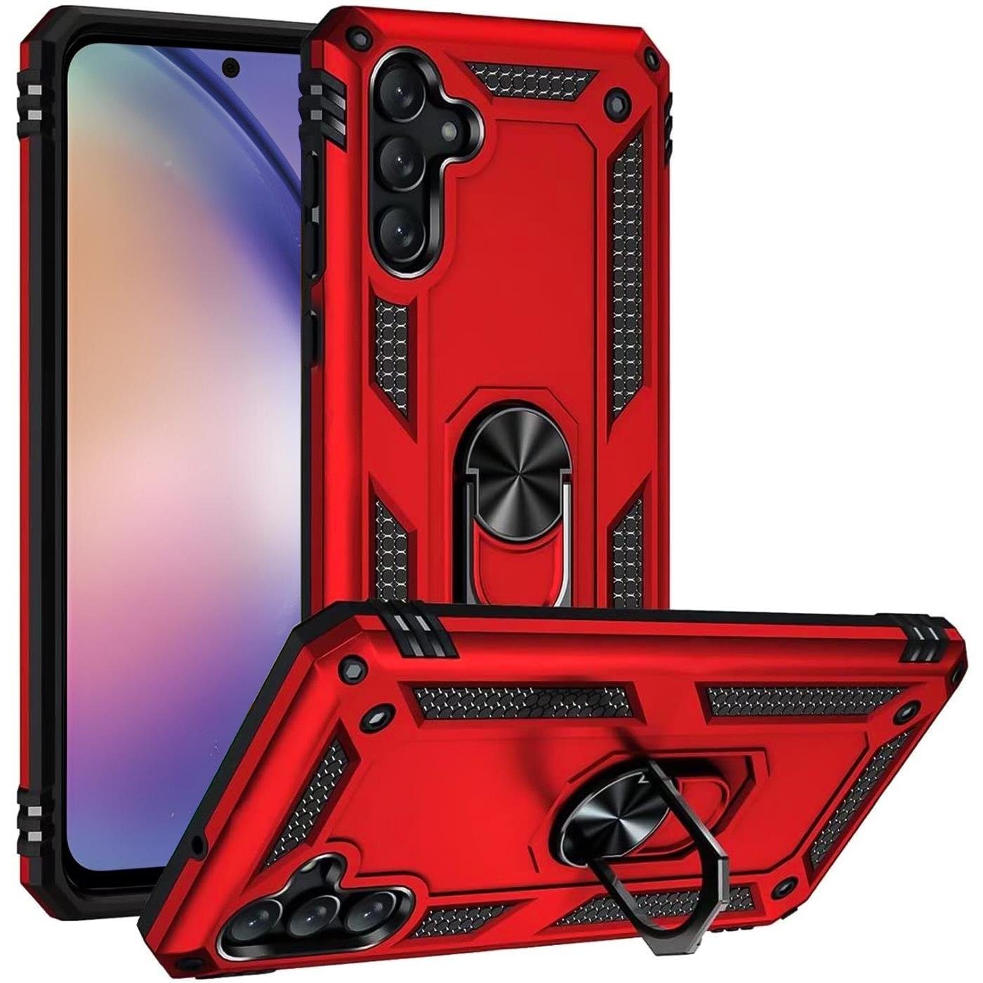 CoolGadget Handyhülle Armor Shield Case für Samsung Galaxy A54 5G 6,4 Zoll, Outdoor Cover mit Magnet Ringhalterung Handy Hülle für Samsung A54 5G