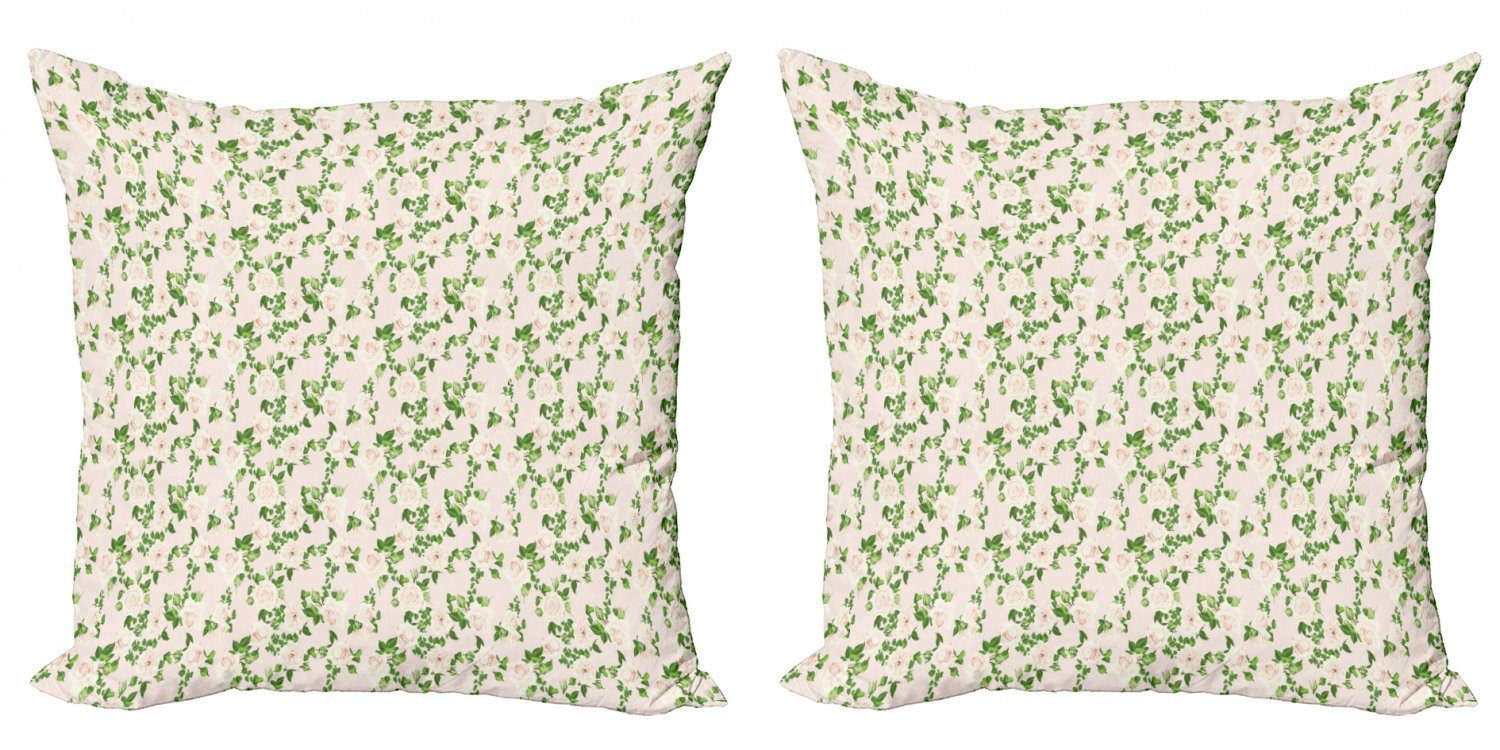 Kissenbezüge Modern Accent Doppelseitiger Digitaldruck, Abakuhaus (2 Stück), Blumen Pastell Einfache Rose Blumen