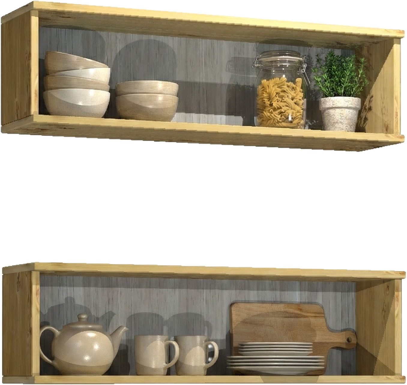 Home affaire Wandregal Meliss, aus nordischer Kiefer gefertigt, Breite 80 cm, 2-tlg