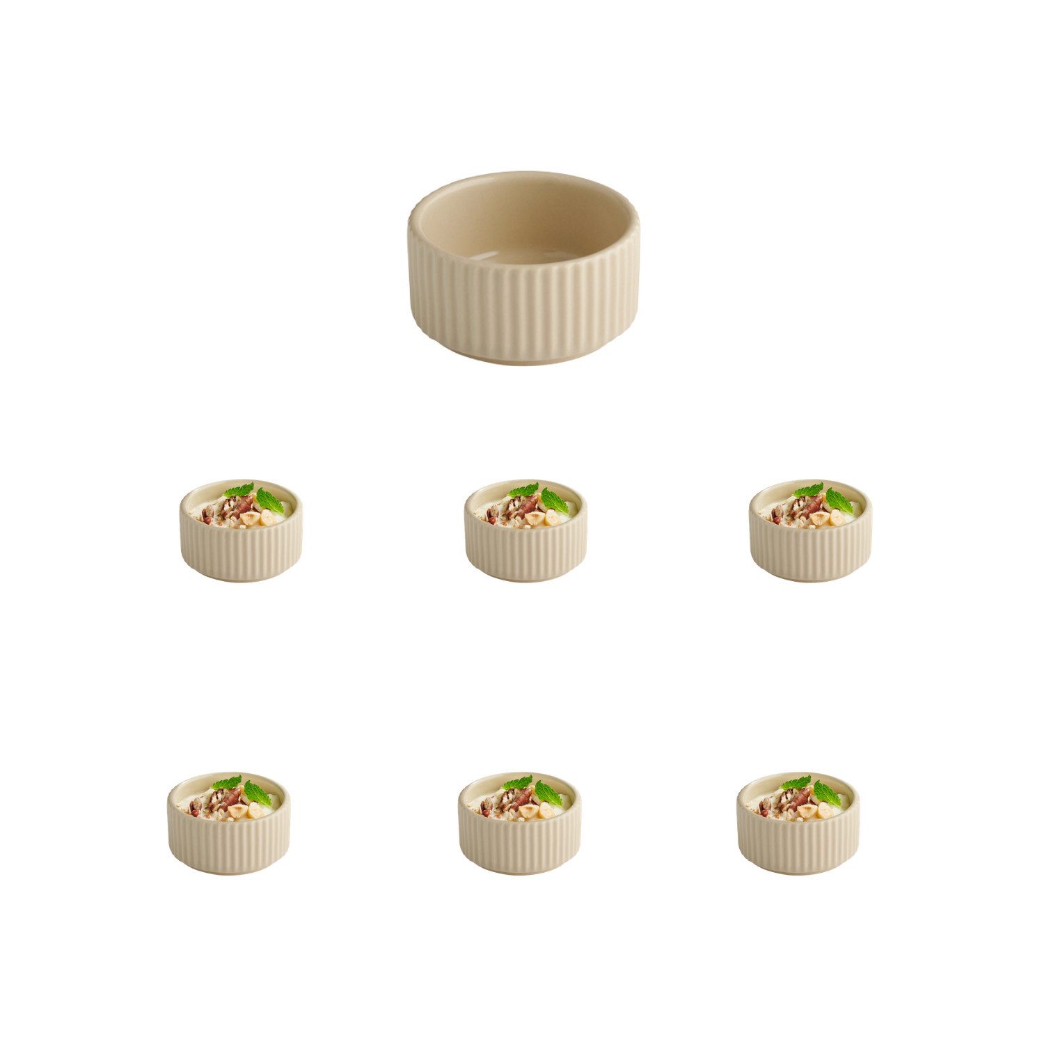APS Schale THE GRID, Porzellan, (Set, 6-tlg), Porzellan, stapelbar