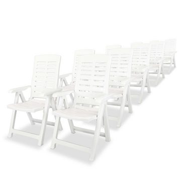 vidaXL Garten-Essgruppe 11-tlg Garten-Essgruppe Kunststoff Weiß Sitzgruppe Set Sitzgruppe
