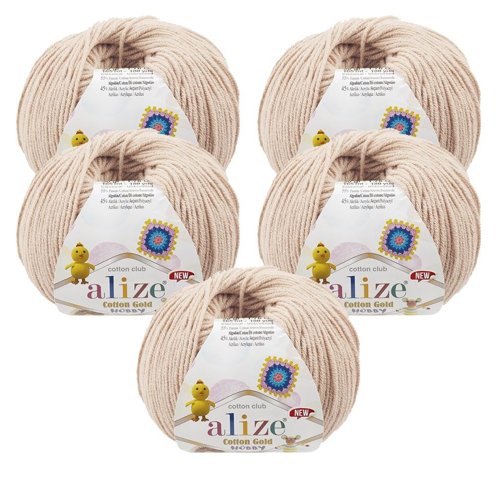 Alize 10 x ALIZE COTTON GOLD HOBBY NEW 67 CANDLE LIGHT Häkelwolle, 330 m, Baumwolle-Acrylwolle, Amigurumi