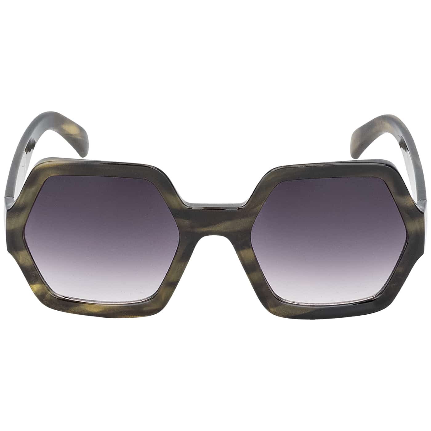 Linsen Damen (1-St) Retrosonnenbrille und braunen Khaki-Marmoriert violett Große BEZLIT Sonnenbrille mit Designer Eyewear