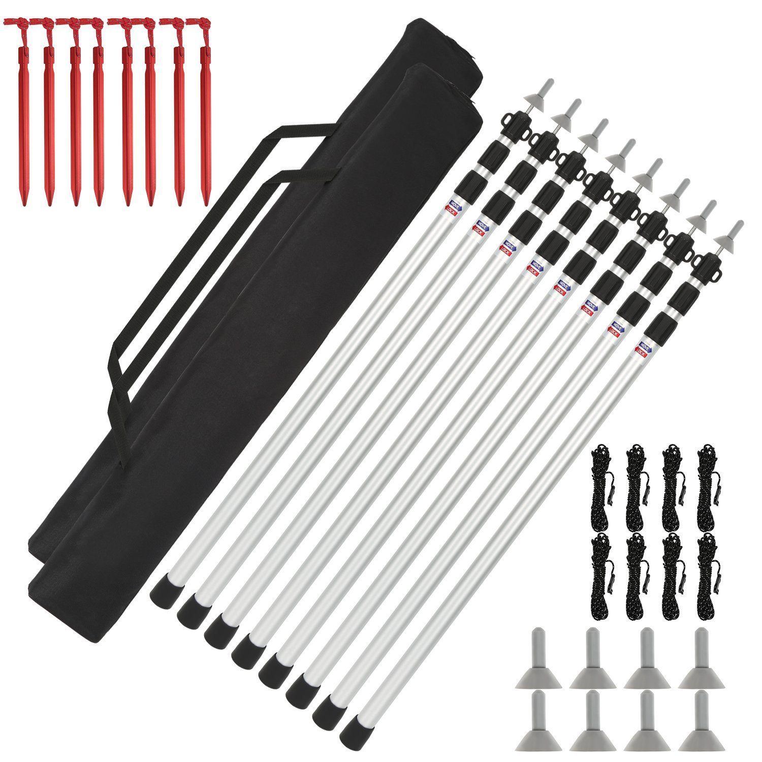 Zeltstange Zeltstange Teleskop Markisenstange Sonnensegel Tarp Alu 88-234cm