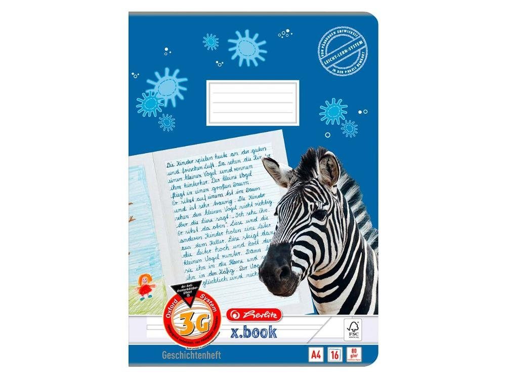 Herlitz Schulheft herlitz Geschichtenheft, Lineatur 3G, DIN A4