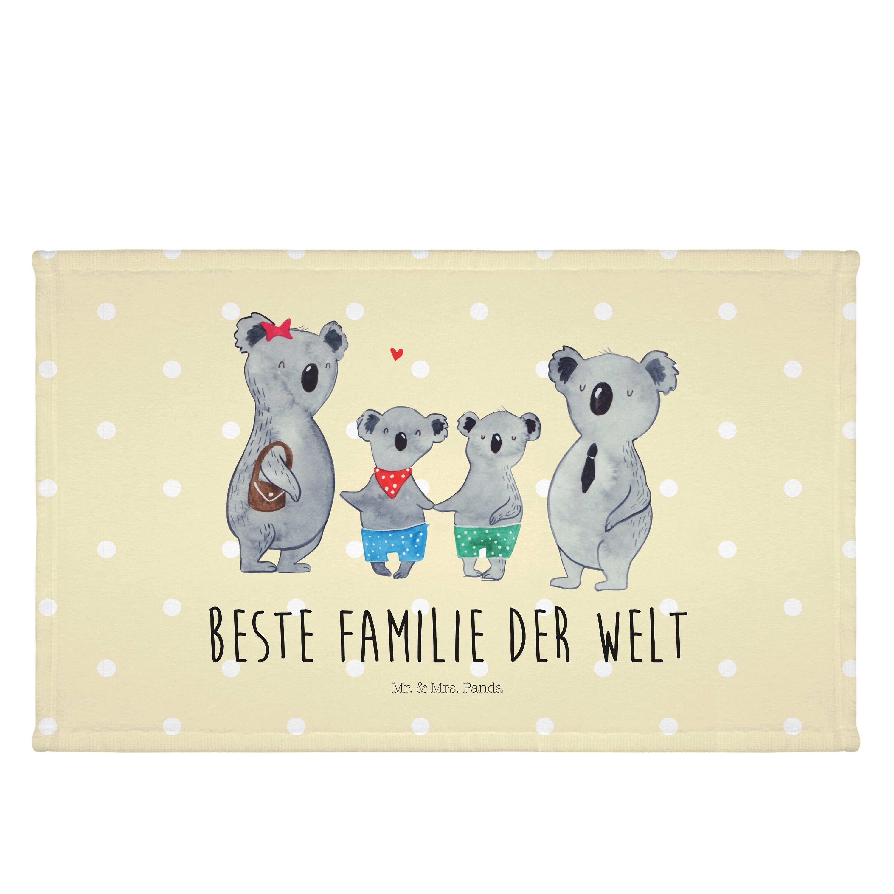 Mr. & Mrs. Panda Handtuch Koala Familie zwei - Gelb Pastell - Geschenk, Bruder, Opa, Lieblingsf, (1-St)