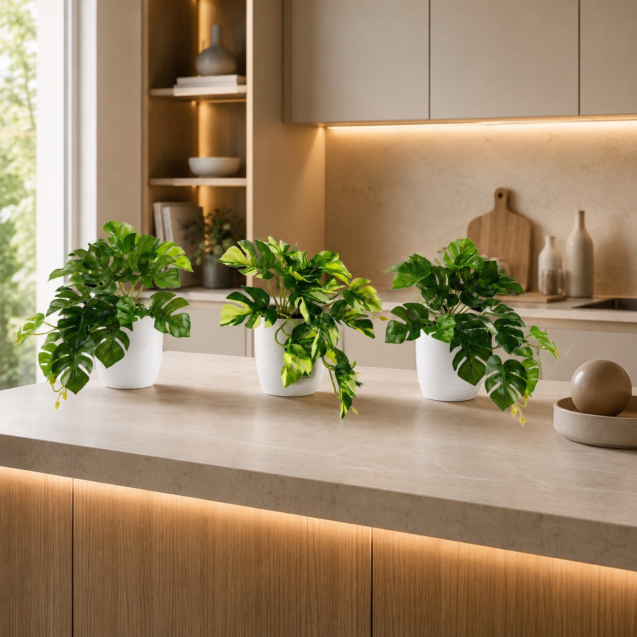 Kunstpflanze Künstliche hängepflanzen im Keramiktopf, Kunstpflanze hängend Efeu, Eukalyptus, Monstera, Zebrapflanze, PASCH – Bild 5 von 5