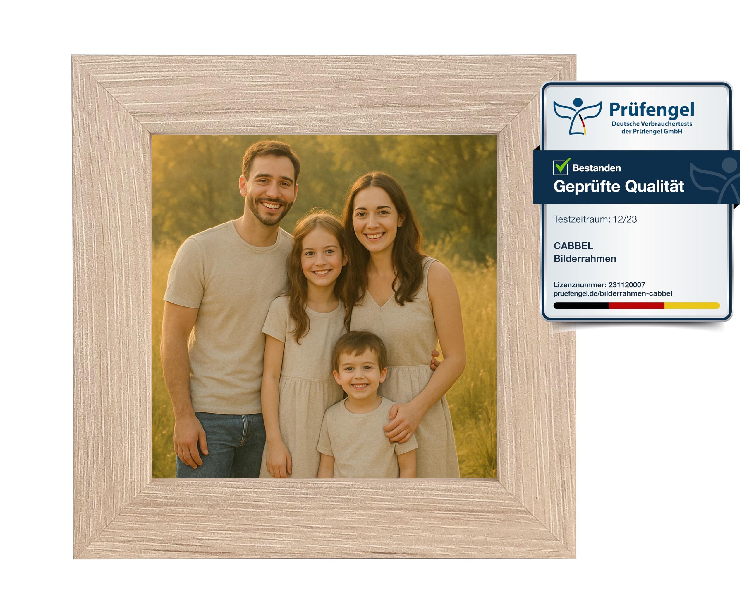 CABBEL Bilderrahmen MDF Holzrahmen Fotorahmen modern Collagen Foto Poster Galerie Wanddeko, für 1 Bilder (1 St), 10x10 cm Natur Wohnzimmer elegant Schmal Fotogalerie Schlafzimmer