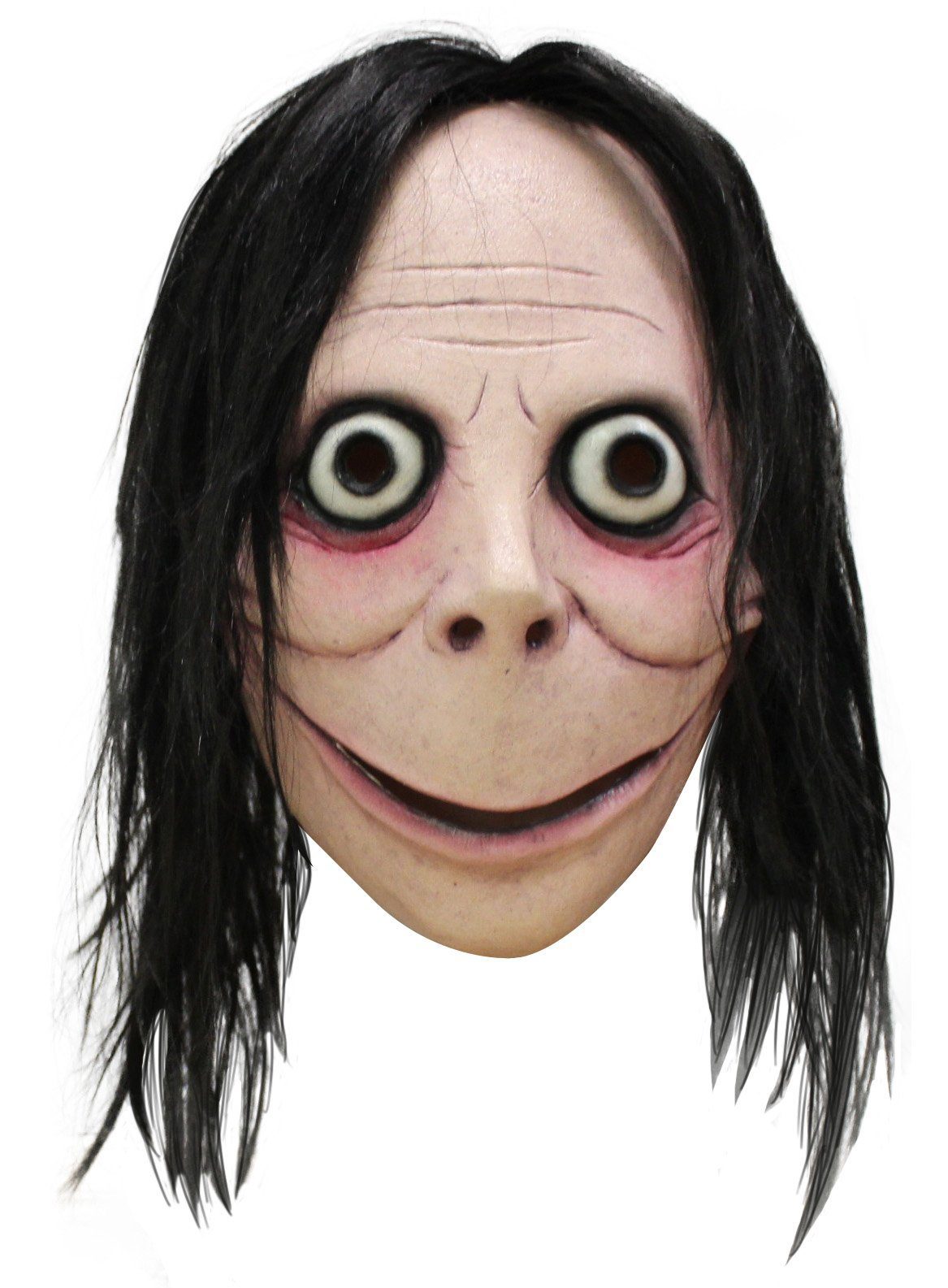Ghoulish Productions Verkleidungsmaske Momo Challenge - Horror Maske Halloween Fasching, Der Internet Hoax wird real!