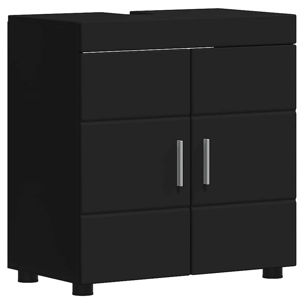 vidaXL Badezimmerspiegelschrank Badezimmerschrank-Set TULUM Schwarz 60 x 34 günstig online kaufen