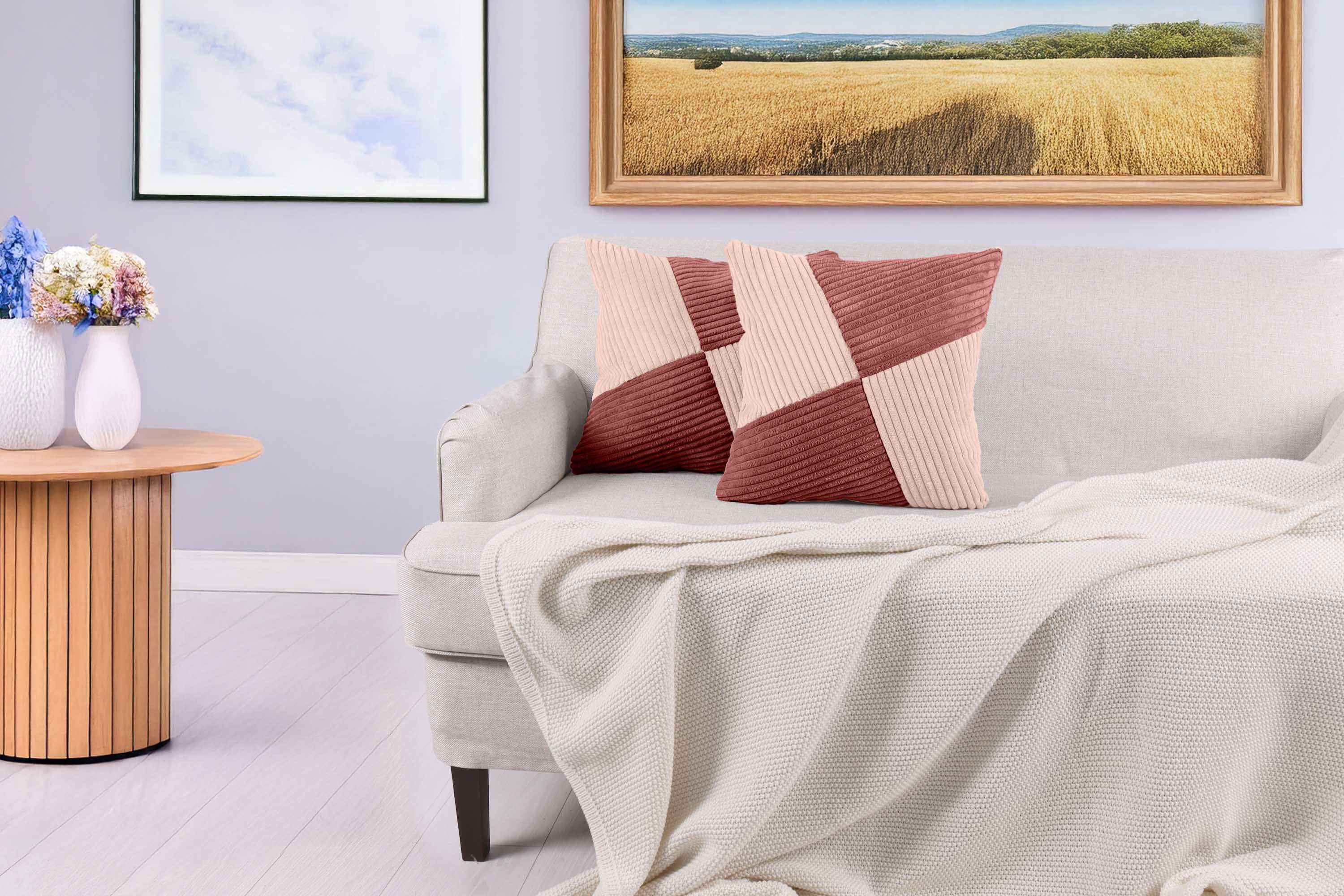 Amilian Dekokissen mit Füllung und Bezug - 2er Set - Zierkissen; Sofakissen - 40x40 cm, (2 Stück), Dekokissen mit Inlett - Couchkissen mit Kissenfüllung