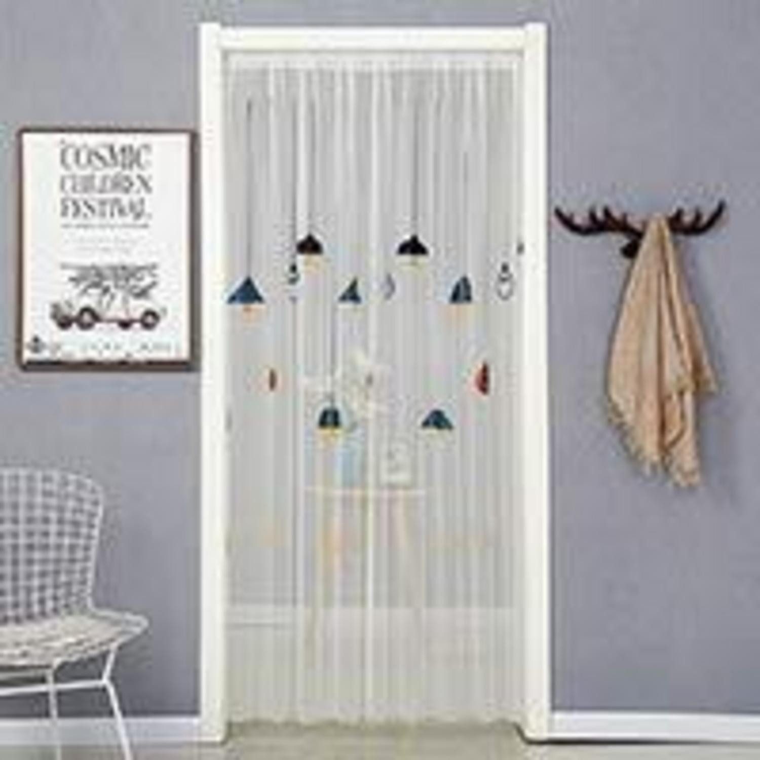LuxusKollektion Türvorhang Türvorhang transparent 70x180cm Blau (1 St)