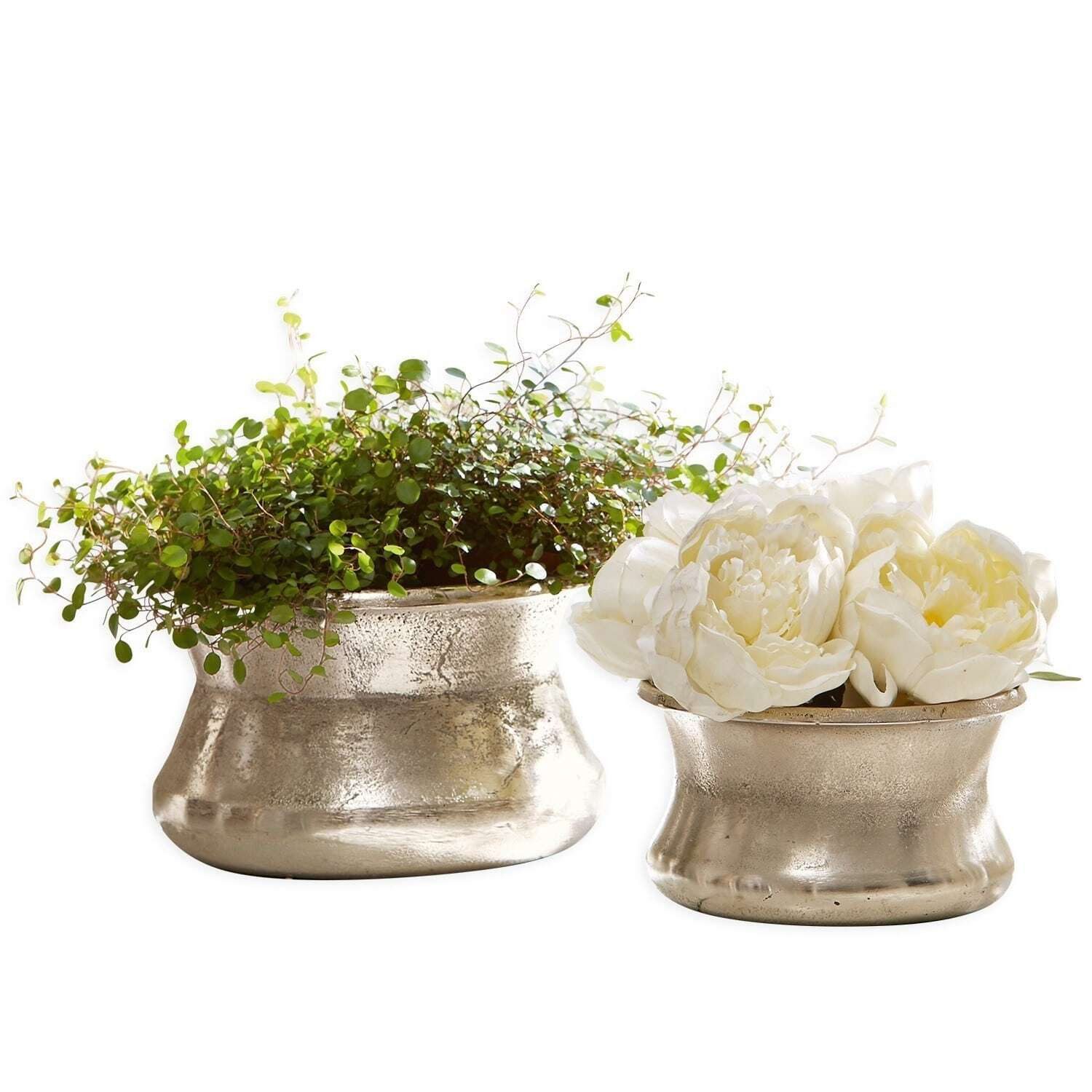 Mirabeau Tischvase Vase 2er Set Riona antiksilber