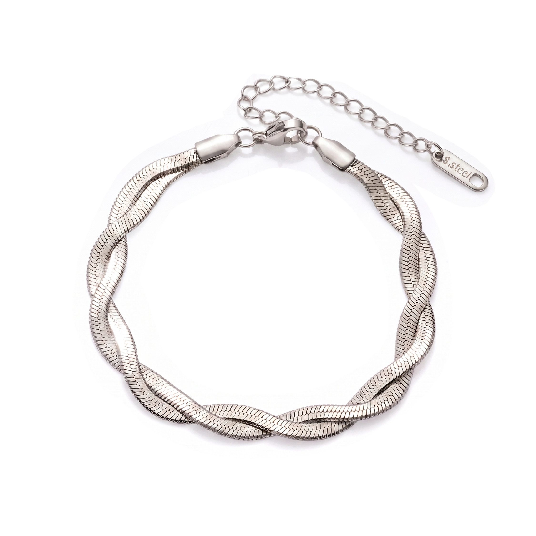 salazar.plus Gliederarmband Premium Doppel-Schlangen-Armband Luxus Edelstahl vergoldet, Zweireihiges Schlangen-Armband aus vergoldetem Edelstahl, 16+5 cm