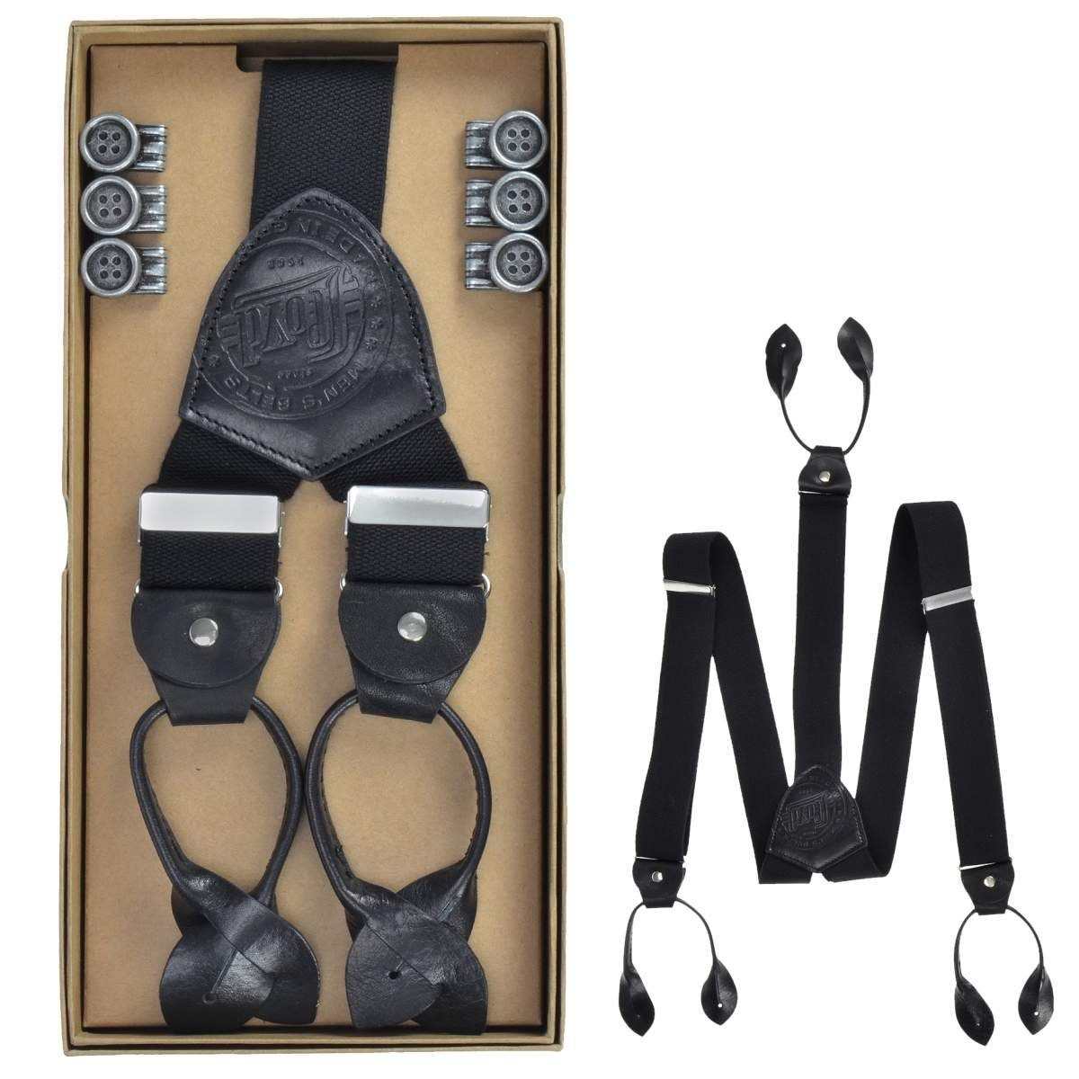 LLOYD Men’s Belts Hosenträger Casuals mit 35mm schwarz Holländer, Hosenclips, für Bandbreite, breit Herren