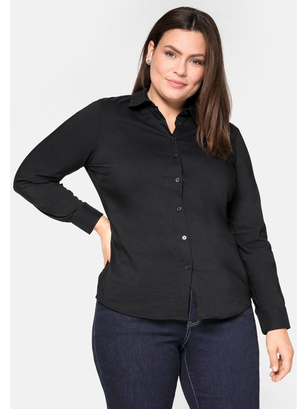 Sheego Hemdbluse Große Größen mit Stretch-Anteil