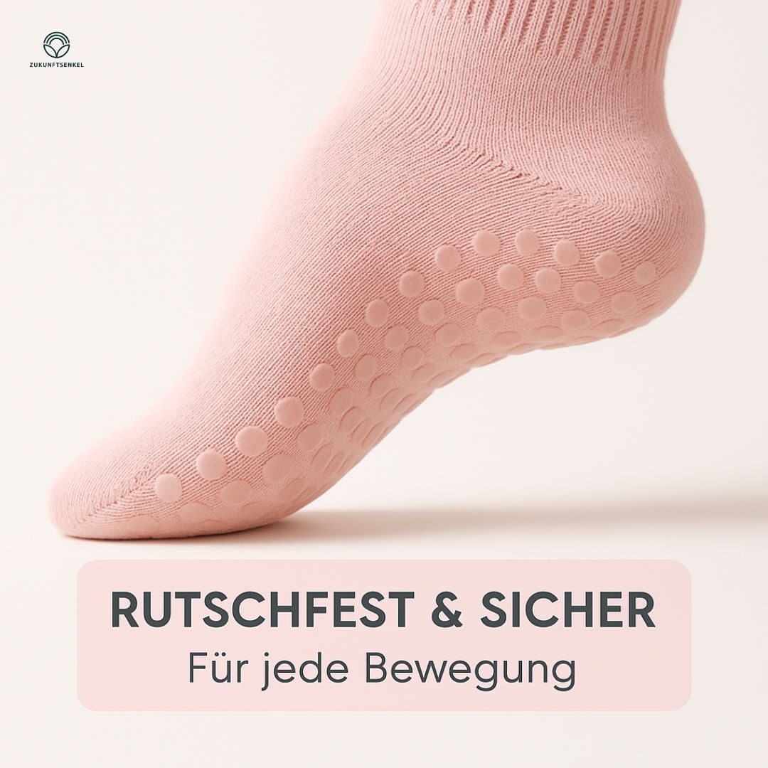 ZUKUNFTSENKEL Sportsocken Yoga Pilates Socken Damen Anti-Rutsch (Spar Set, 5er Pack) Rutschfest, Weich, Elastisch Ideal für Fitness, Yoga & Pilates