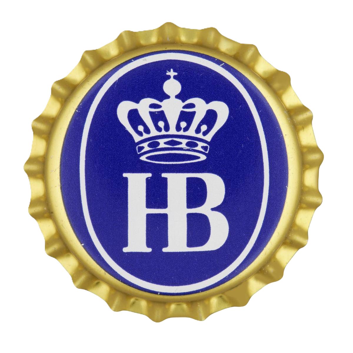 Hofbräuhaus München Magnet HB „Kronkorken Gold“ – Magnet in Form und Größe eines Kronkorkens, Ø 3,3 cm