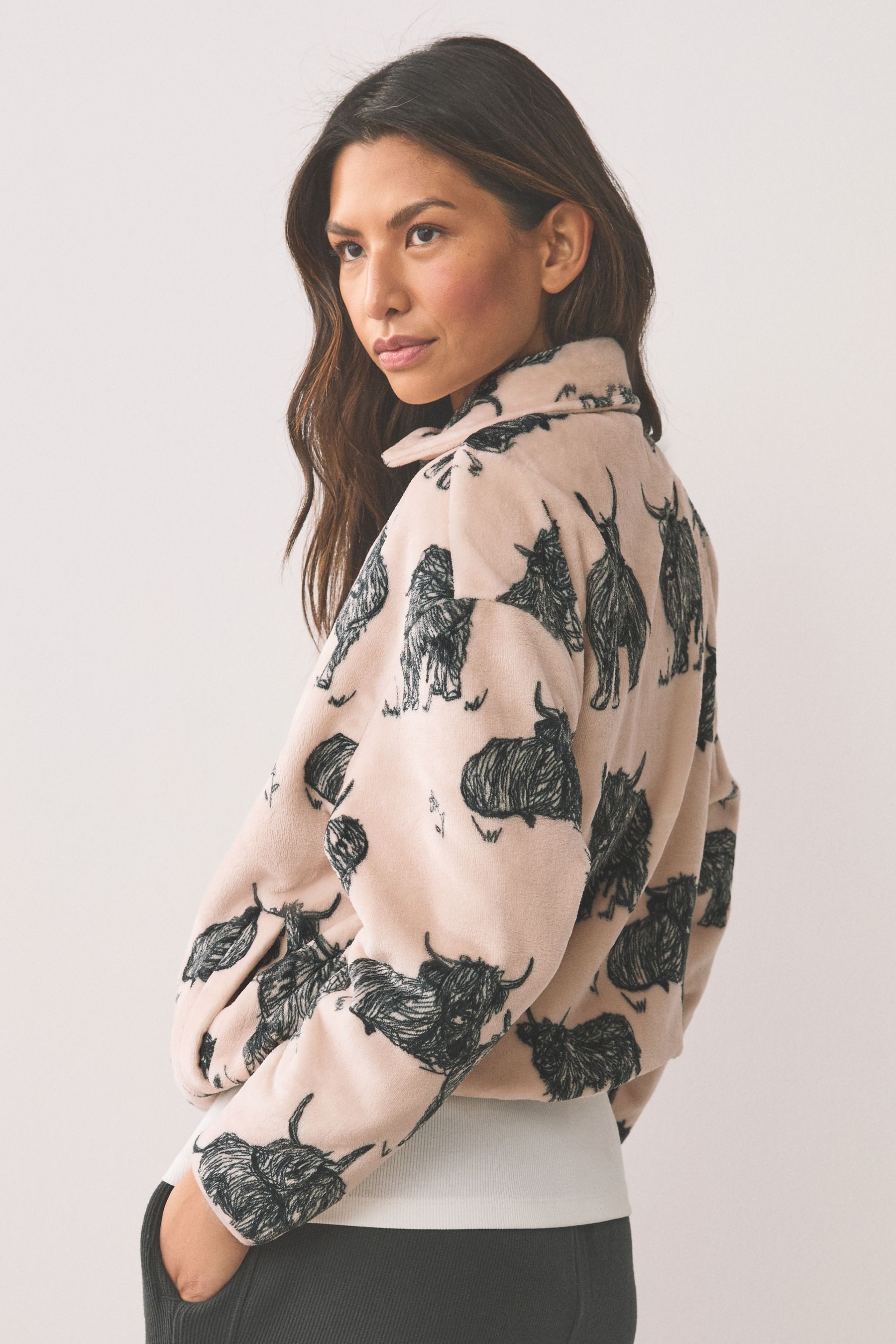 Next Fleecejacke Fleece mit halben Reißverschluss (1-St)